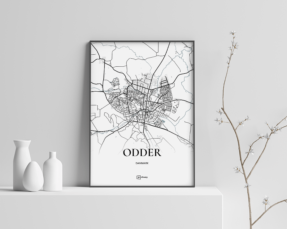 Odder Bykort Plakat 70x100 cm – Minimalistisk Vægkunst