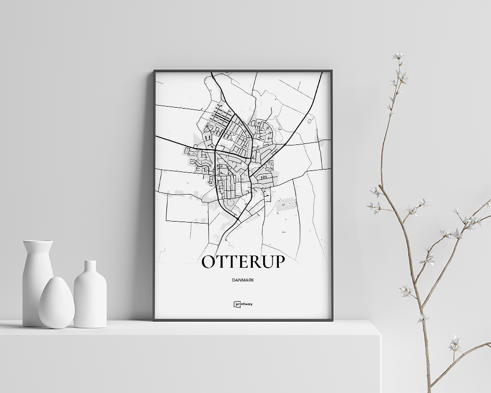 Otterup Bykort Plakat – Minimalistisk Design 70x100 cm