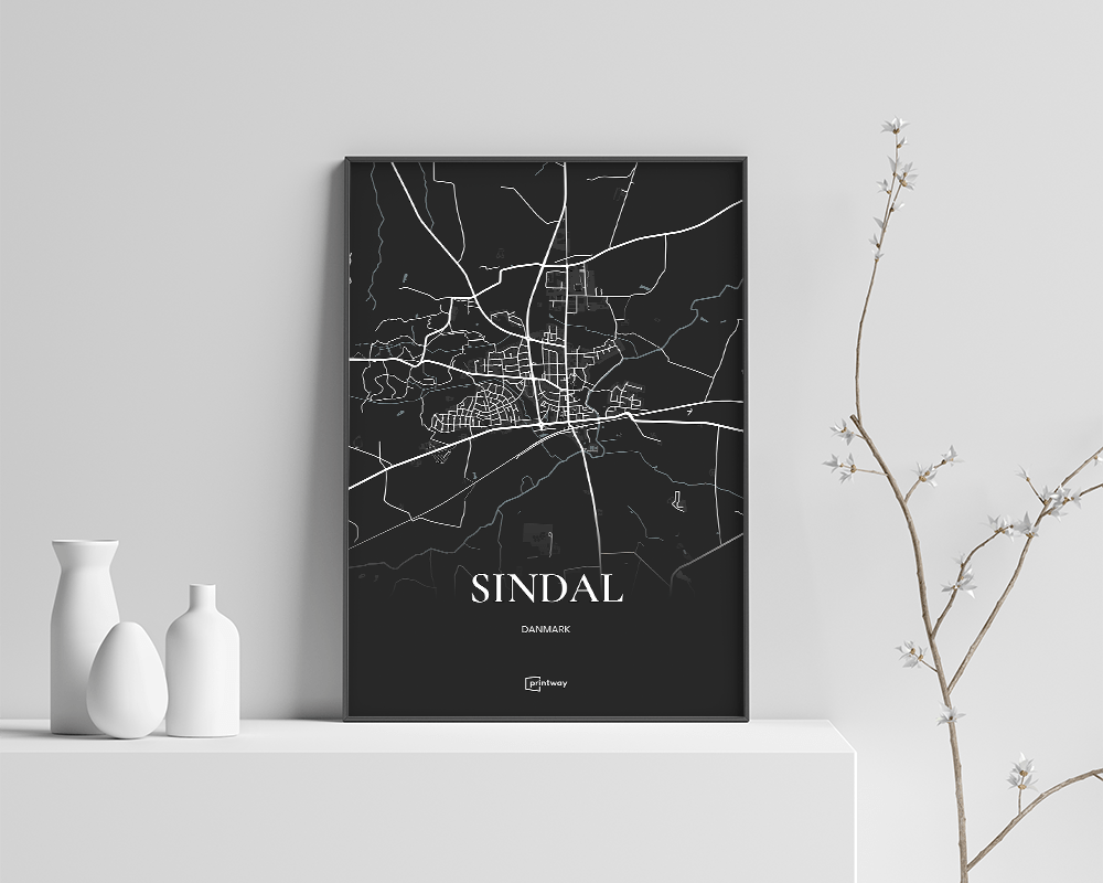 Sindal Bykort Plakat - Minimalistisk Design 70x100 cm