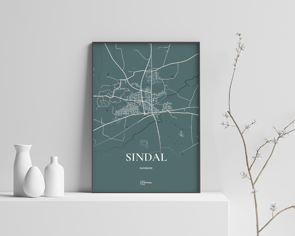 Sindal Plakat i Skovgrøn – Elegant Vægkunst 70x100 cm