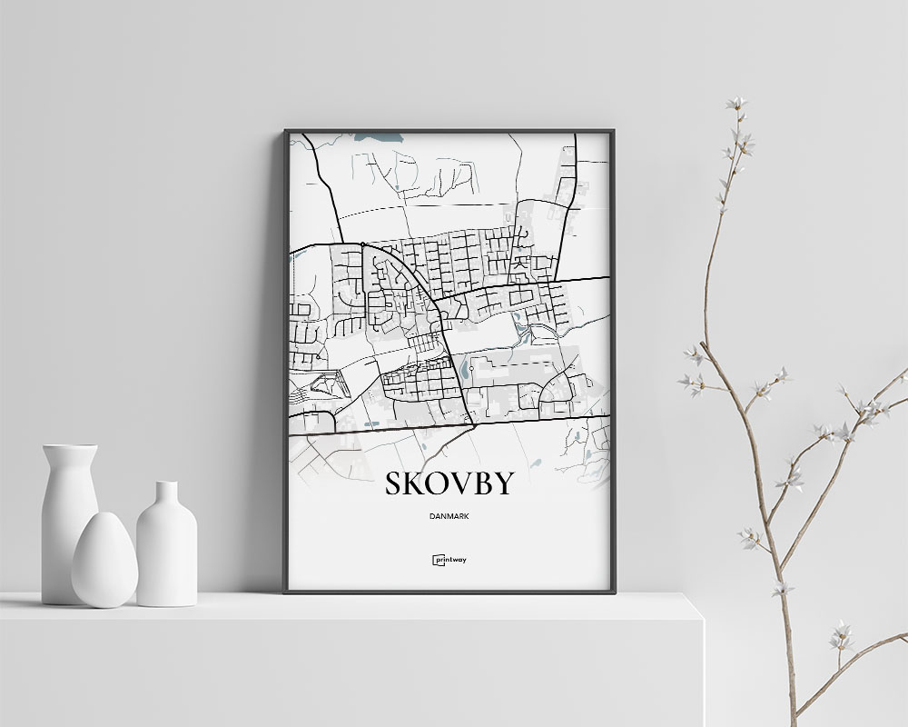 Skovby Bykort Plakat 70x100 cm – Minimalistisk Indretning