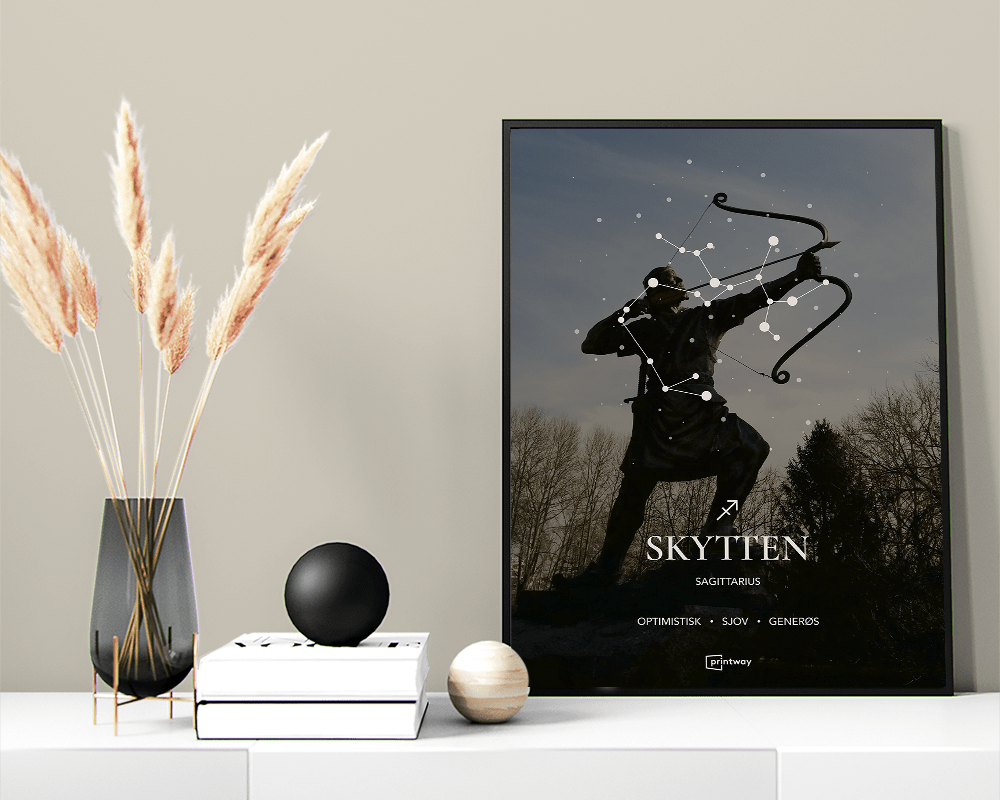 Skytten Stjernetegn Plakat - Minimalistisk Design A1 60x84 cm