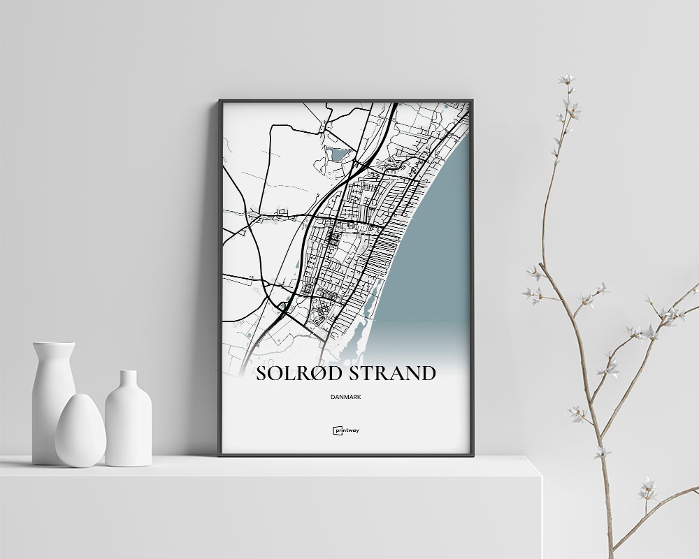 Solrød Strand Plakat - Minimalistisk Indretning til Dit Hjem
