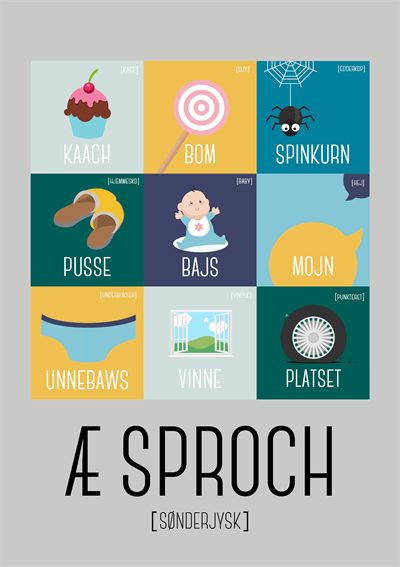 Æ Sproch A5 Plakat – Lær sjove sønderjyske ord!