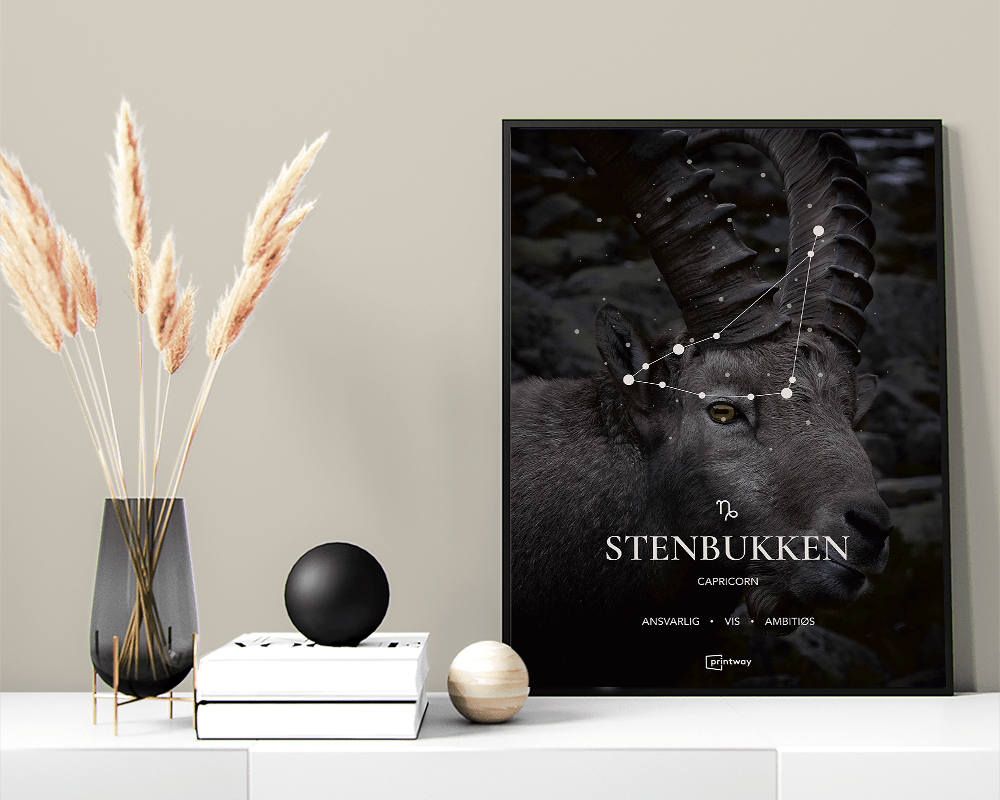 Stenbukken Stjernetegn Plakat – Elegant Minimalisme A1
