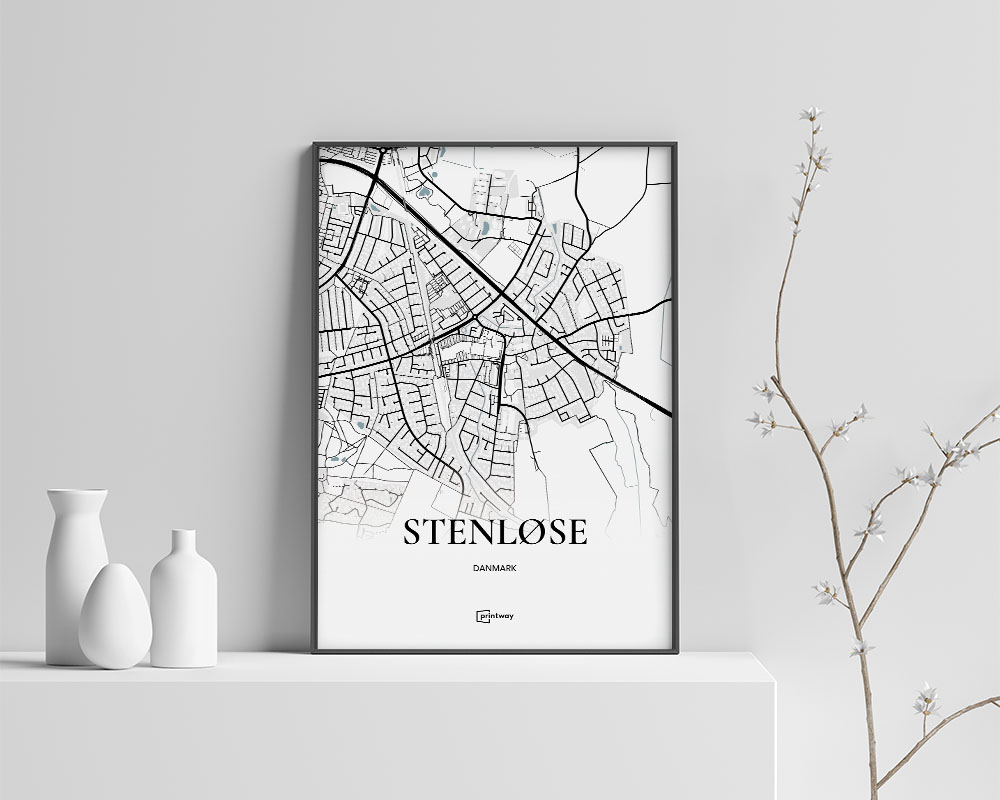 Stenløse Bykort Plakat - Unik Indretning til Dit Hjem!