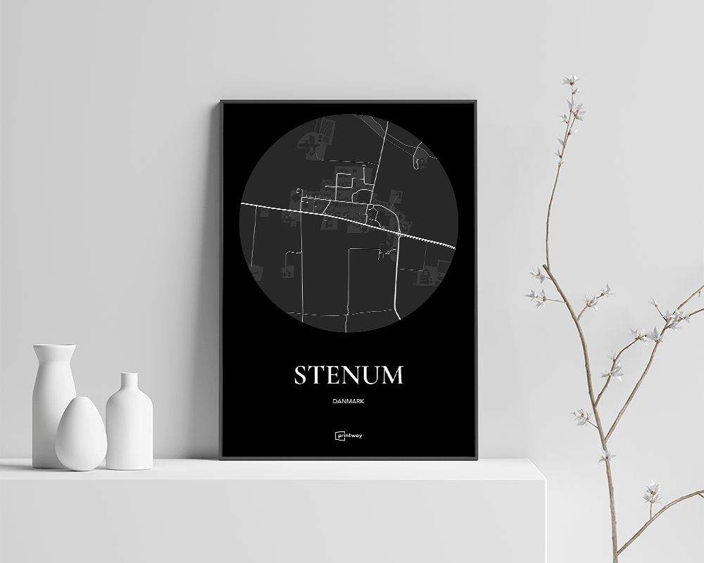 Stenum Bykort Plakat - Sort Design 70x100 cm
