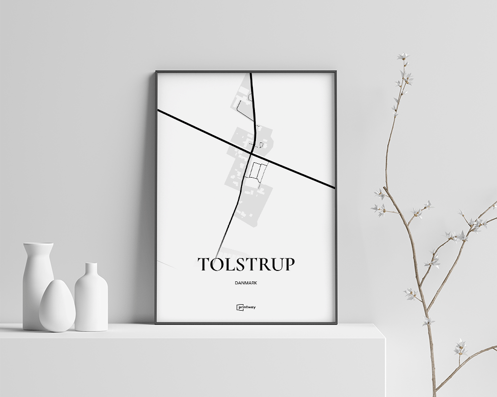 Tolstrup Bykort Plakat 70x100 cm - Unik Minimalistisk Design