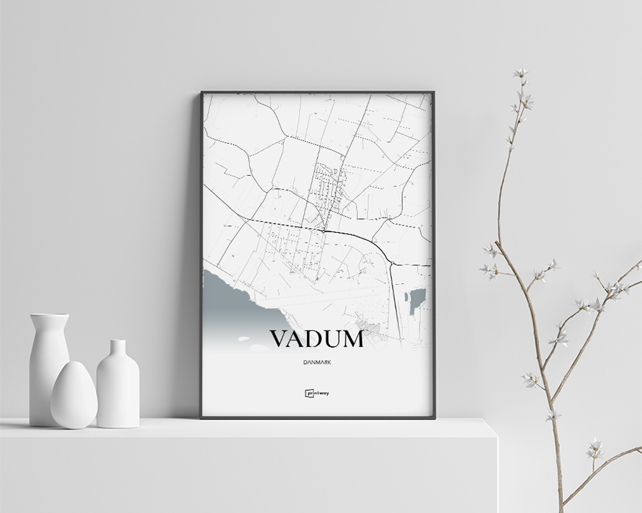 Vadum Bykort Plakat 70x100 cm – Minimalistisk Design
