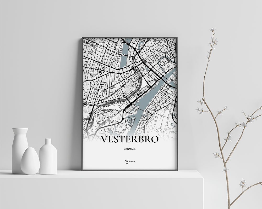 Vesterbro Bykort Plakat – Minimalistisk Design til Hjemmet