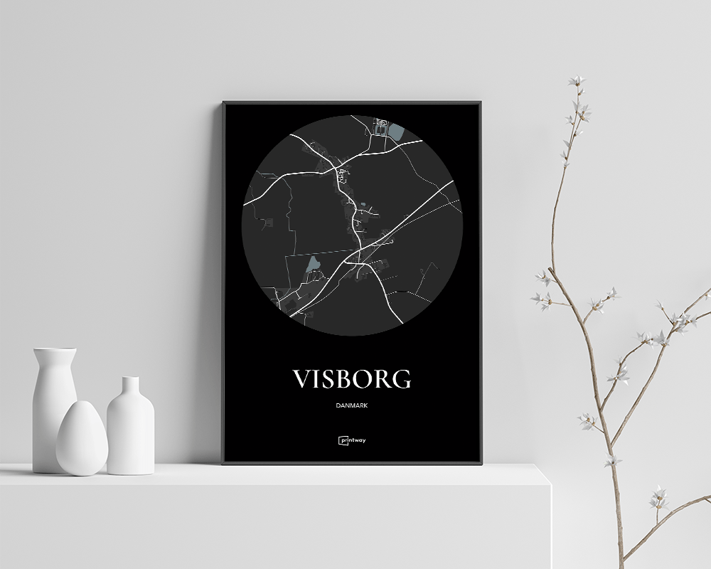 Visborg Bykort Plakat – Stilrent Design 70x100 cm