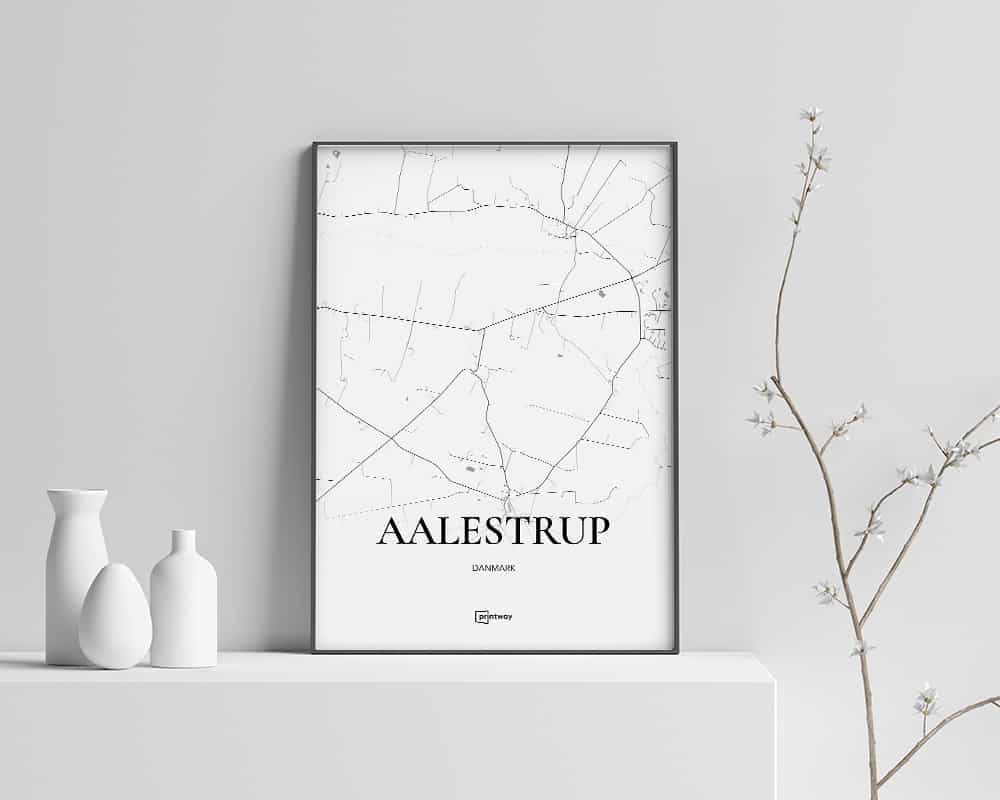 Aalestrup Plakat 21x30 cm - Minimalistisk Vægdekoration