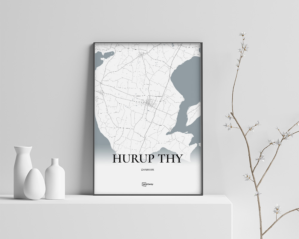 Hurup Thy Plakat 21x30 cm - Minimalistisk Design