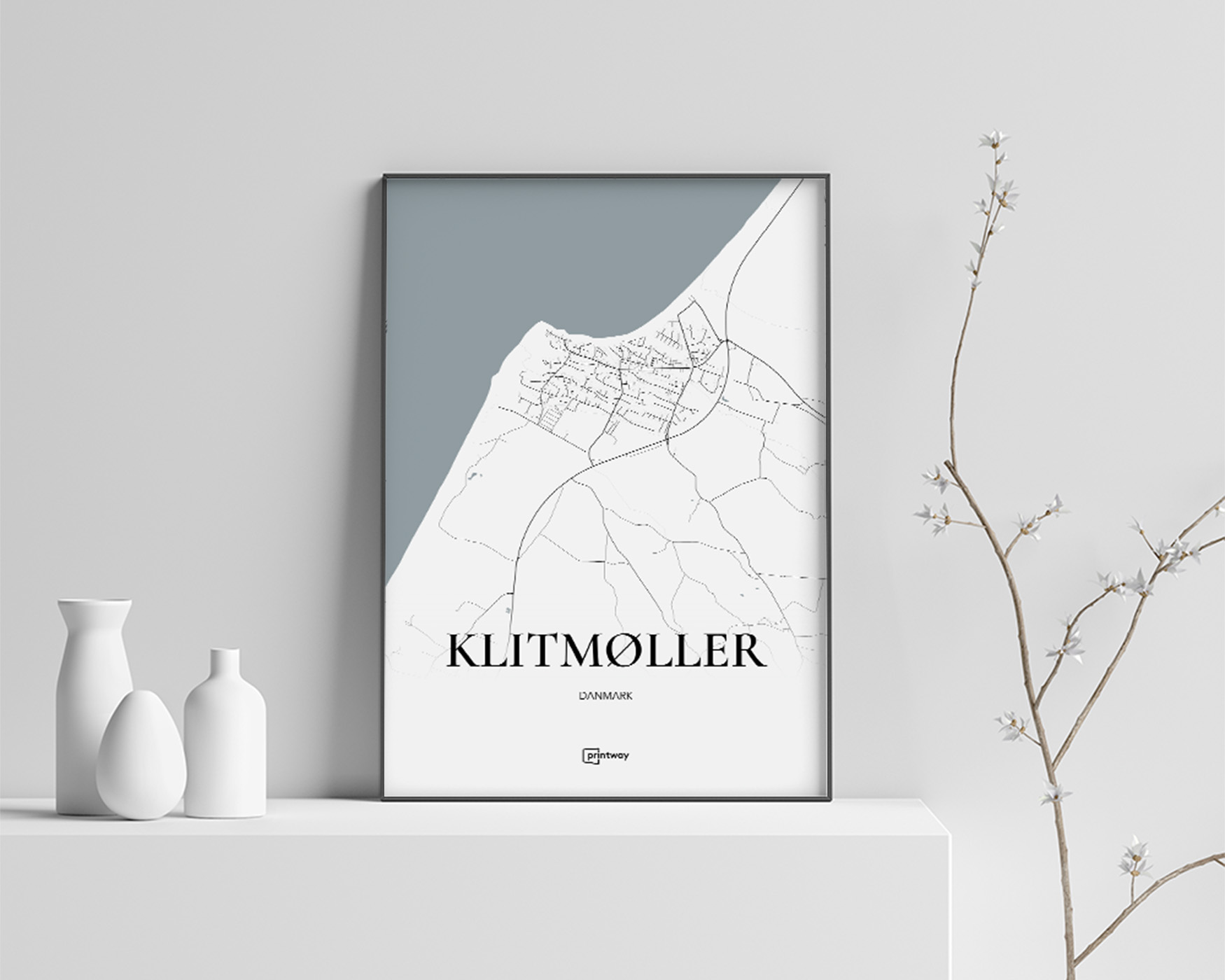Klitmøller Plakat A4 – Minimalistisk Kunst til Dit Hjem