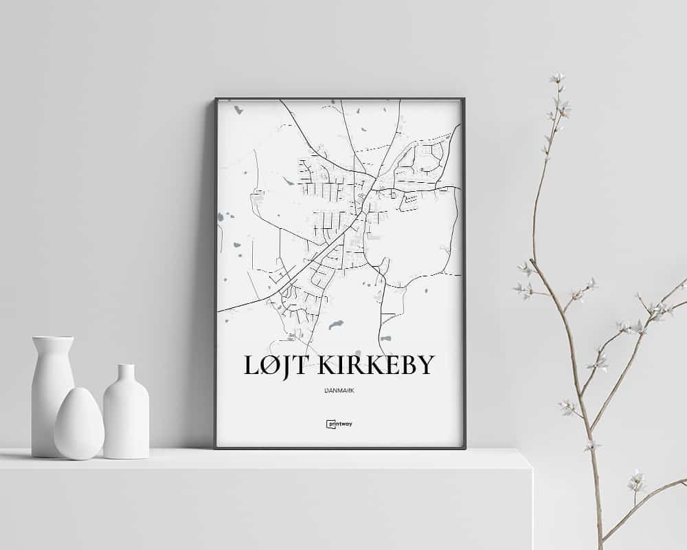 Løjt Kirkeby Plakat – Elegant Minimalistisk Design A4