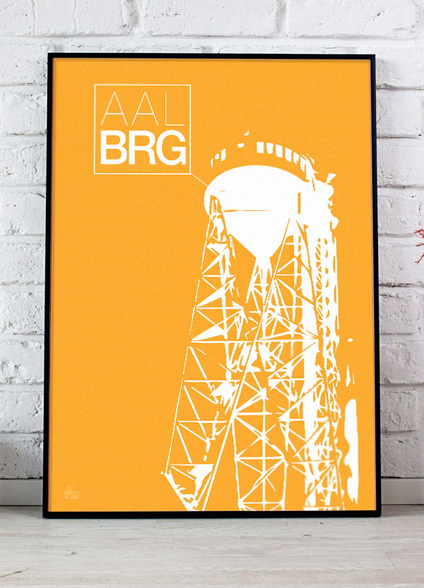 Aalborg Plakat med Aalborg Tårnet - Stor A4 - Kr. 199,-