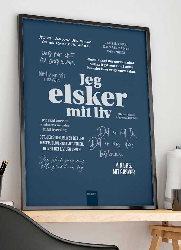 Kim Boye Citatplakat – Blå Inspiration til 199 kr.