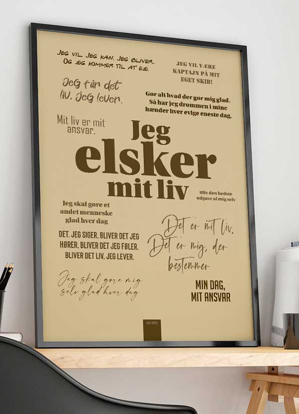 Kim Boye Citatplakat - Beige A4 - Inspirerende Ord 199 kr.