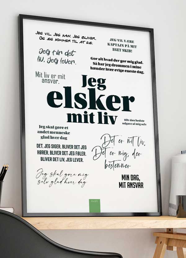 Kim Boye Citatplakat - Hvid A4 - Inspirerende Ord til Hjemmet