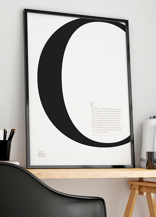 Elegant C Plakat – Grafisk A4 Indretning til Hjemmet