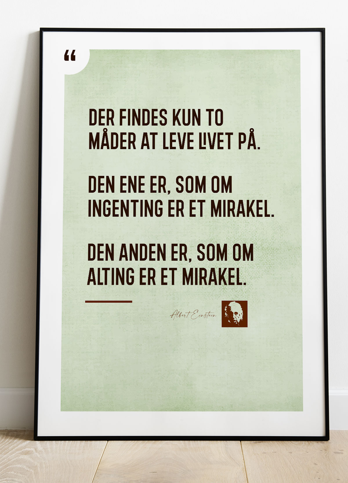 Einstein Mirakel Citatplakat - Inspirerende A4 Kunstværk