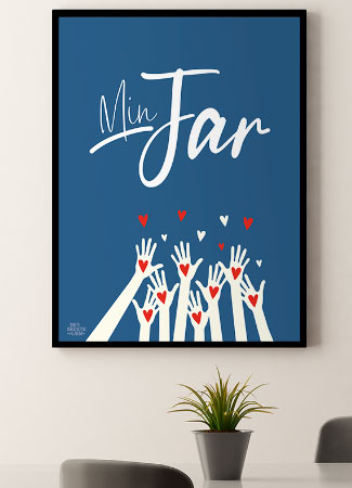 Fars Dag Plakat – Hjertehænder A4 - Perfekt Gaveidé!