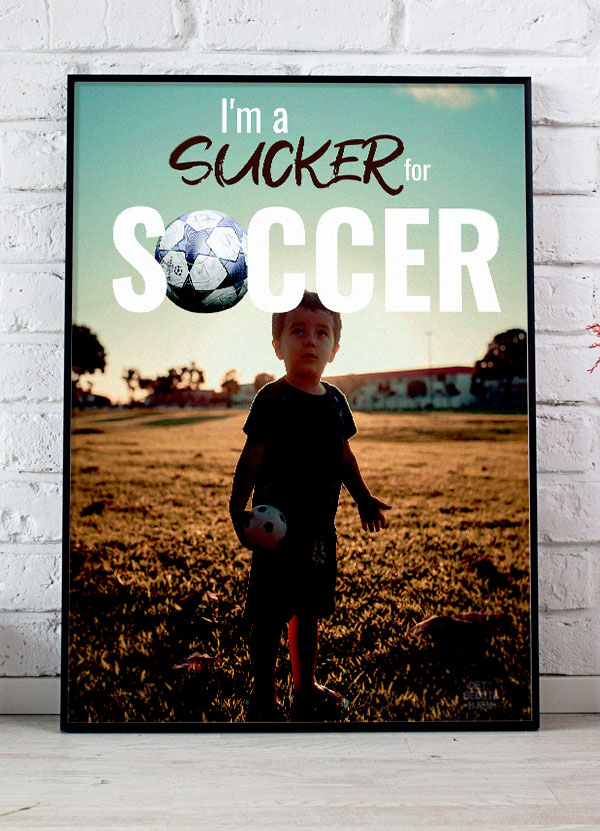 Fodboldplakat til drenge - Jeg elsker fodbold - A4