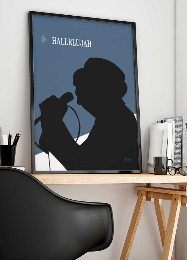 Hallelujah Plakat (Blå) - A4 - Kun Kr. 199,-!