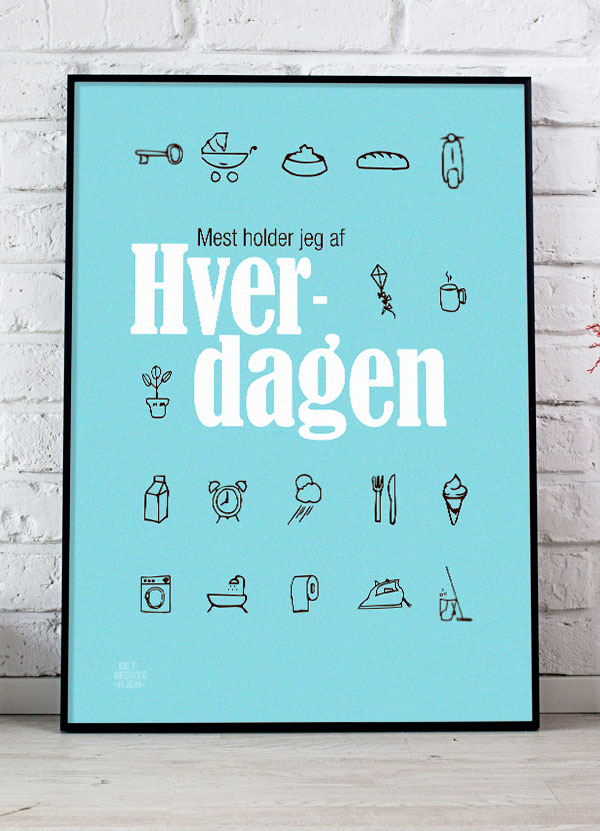 Hverdagen Plakat (Blå) - Inspirerende Kunst til Hjemmet