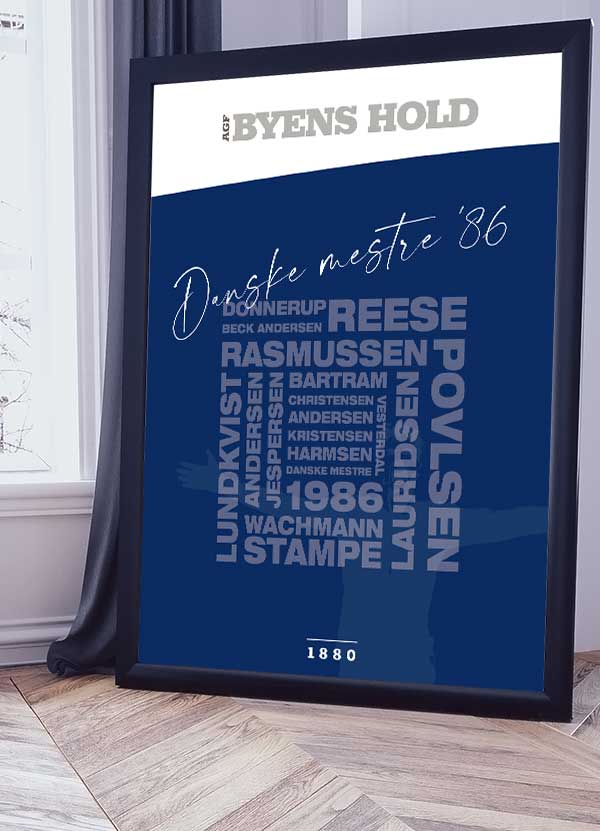 AGF - Hyldestplakat til Danske Mestre 1986 A4