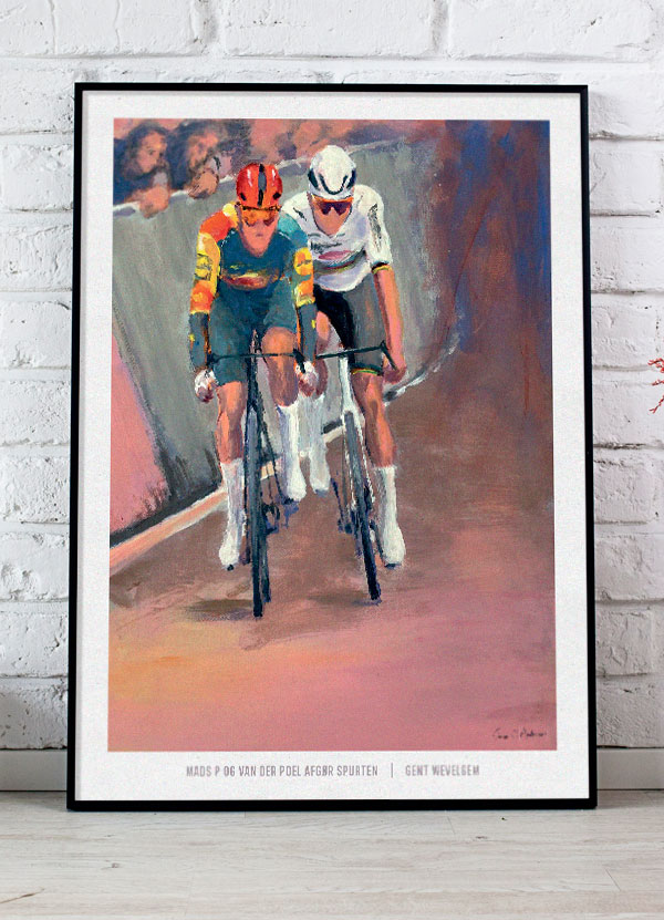 Mads P og Van der Poel Duel Plakat - A4 Cykelkunst