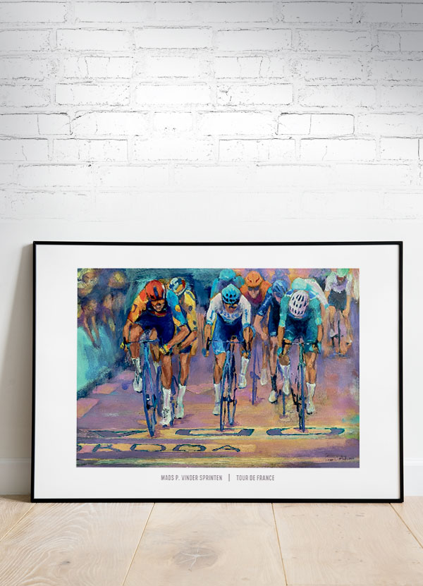 Tour de France Plakat – Mads P. Vinder Sprinten A4 29,7 x 21 cm