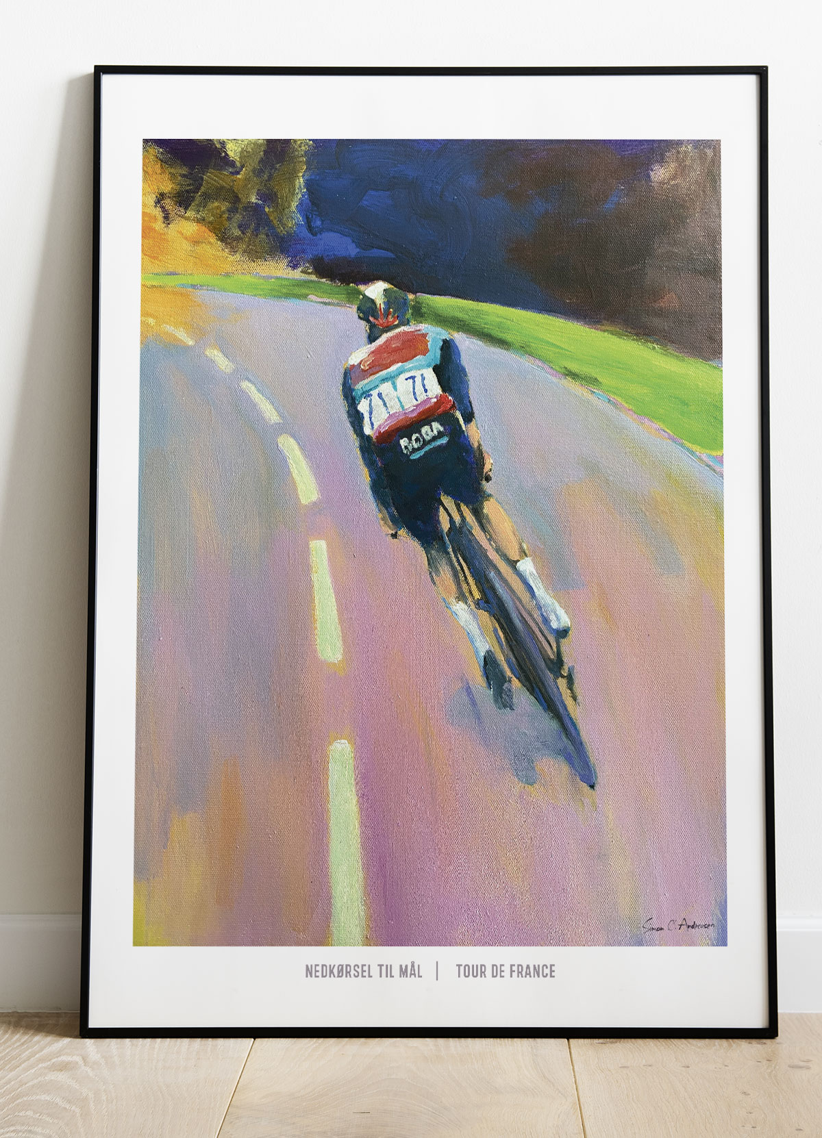Tour de France-plakat  Nedkørsel mod mål - 21 x 29,7 (A4) Kr. 199,-