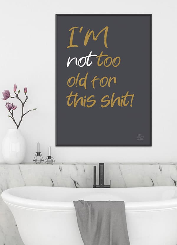 Plakat: "Jeg er ikke for gammel til det her" - A4 21 x 29,7 cm