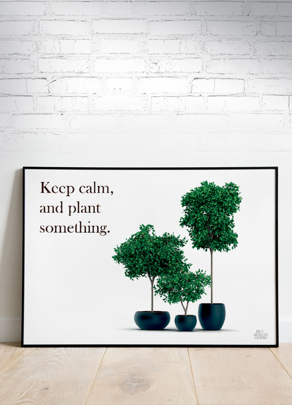 Inspirerende Haveplakat - Plant Noget - Vandret A4