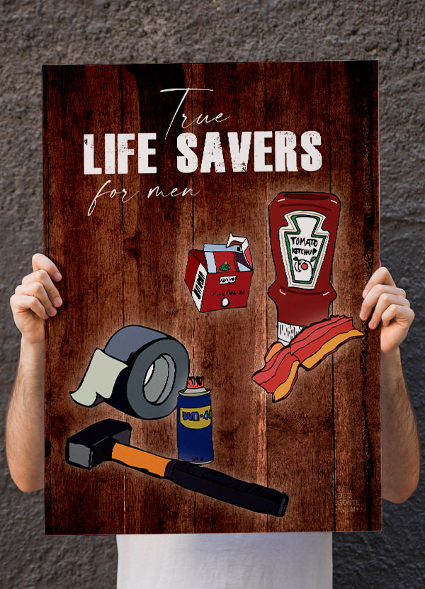 Real life savers-plakat - 21 x 29,7 (A4) Kr. 199,-