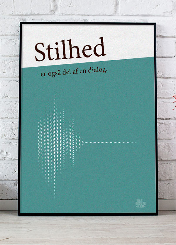 Plakat: Stilhed - En Del Af Dialogen (Grøn) A4
