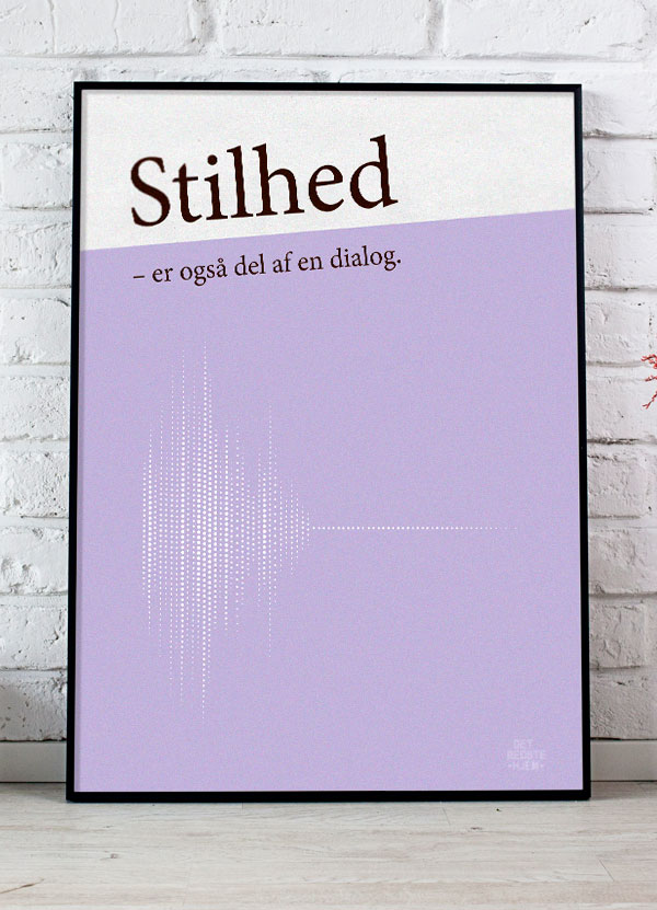 Stilhed - Dialog Plakat i Lilla, A4 - Kun Kr. 199,-