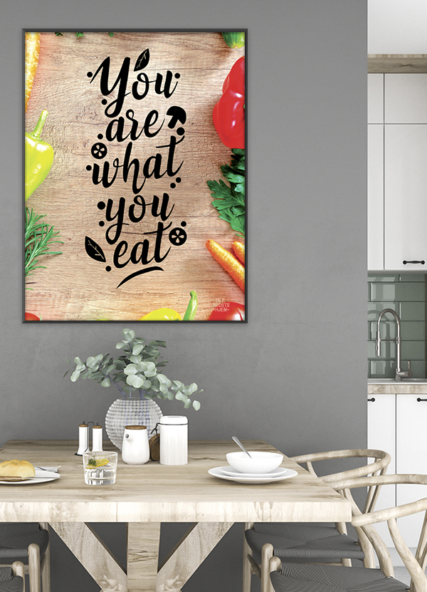 Køkkenplakat: Du er hvad du spiser - A4, Kr. 199,-