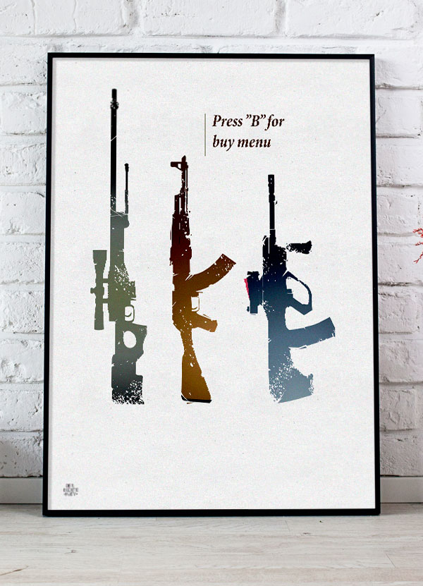 CSGO Gamer Plakat - Press B - 29,7 x 21 cm (A4) Kr. 199,-