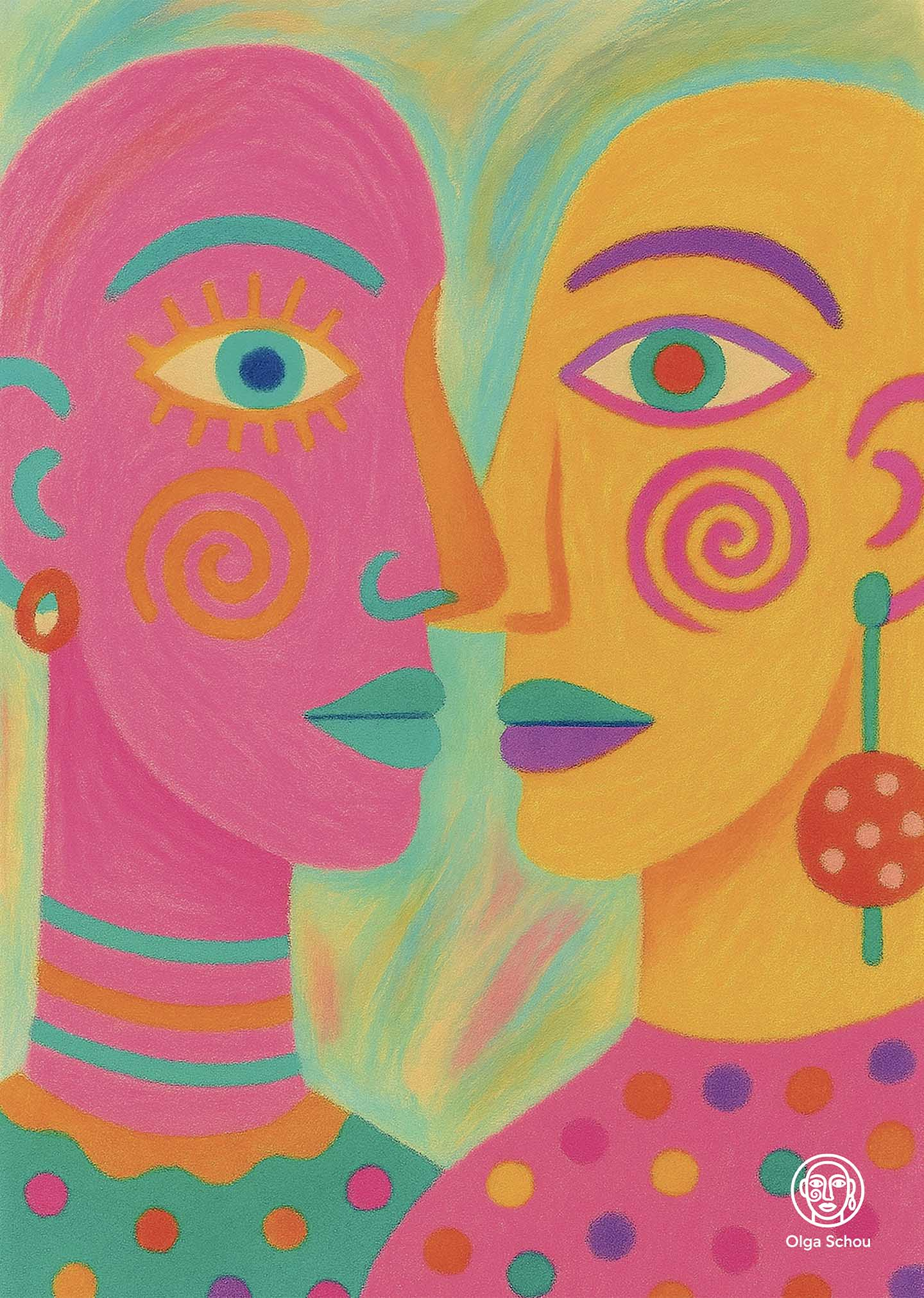 Unikt kunstværk af Olga Schou - Between Two Worlds