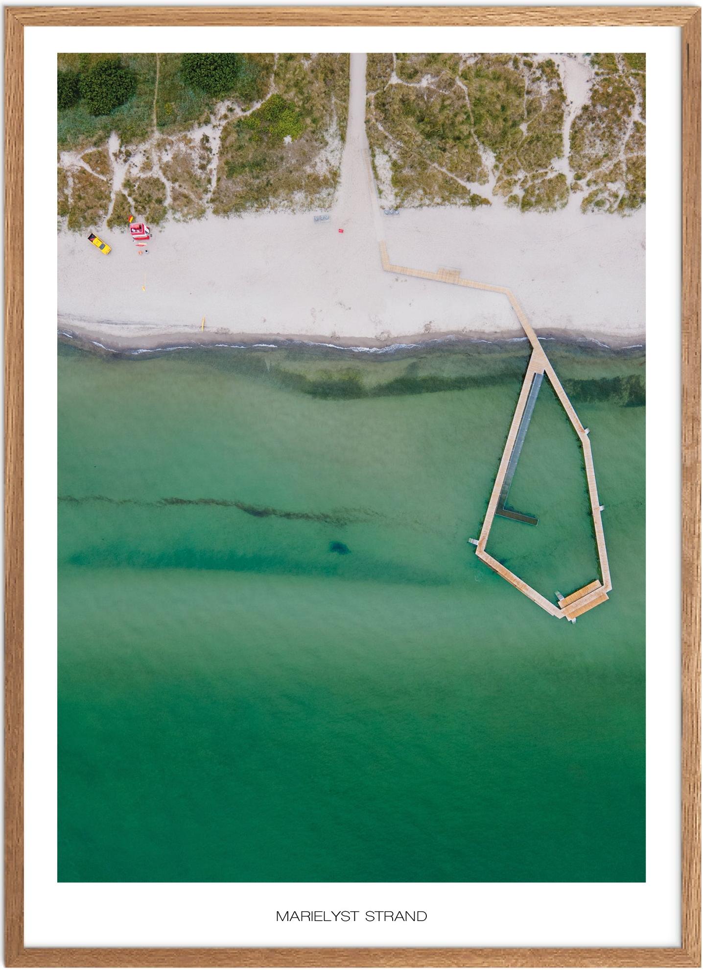 Plakat Marielyst Strand | Naturplakat | Plakater Lolland og Falster | Plakat | Plakatsnedkeren | Drone-plakater