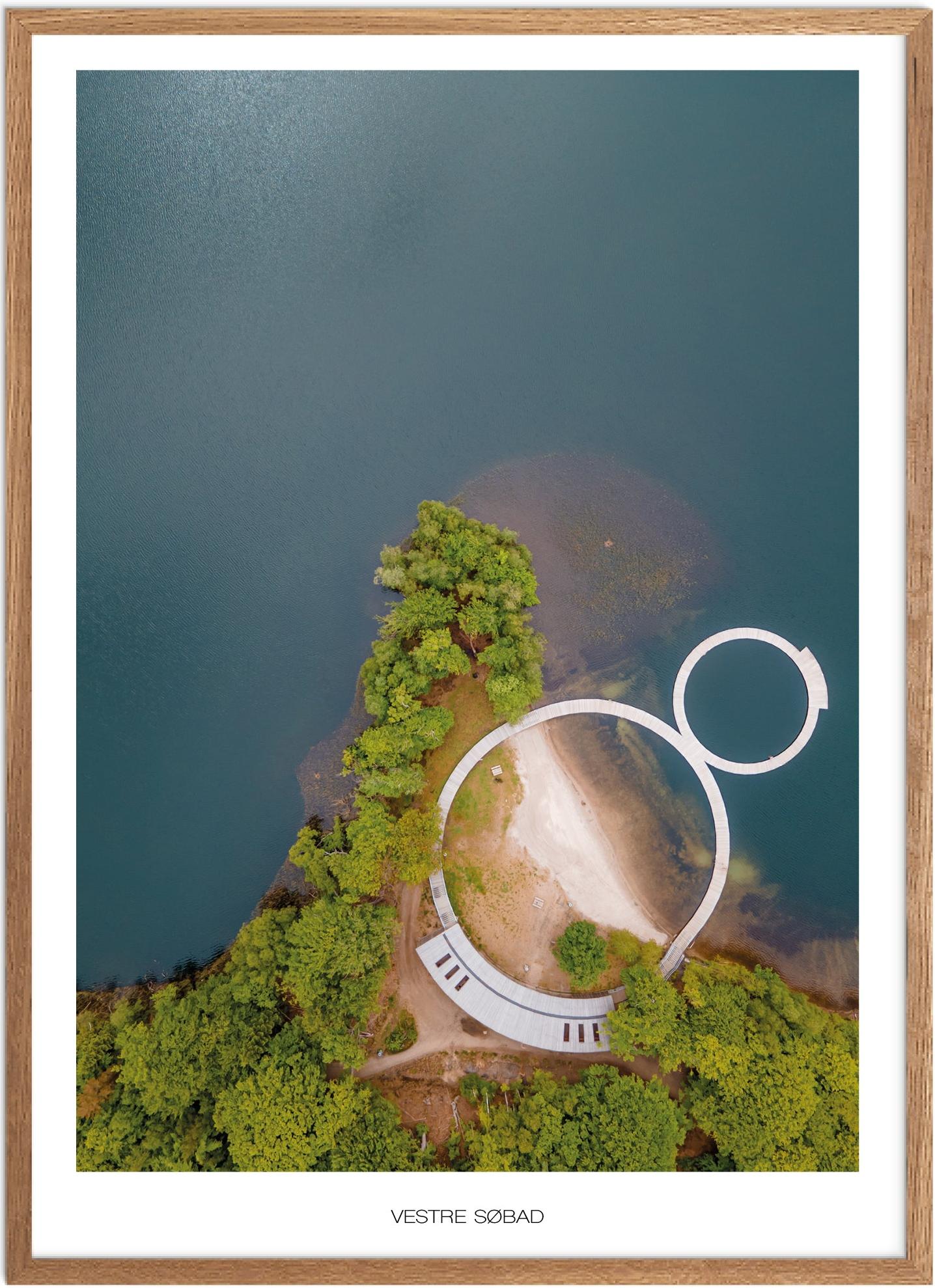 Plakat Vestre Søbad | Naturplakat | Plakater Østjylland | Plakat | Plakatsnedkeren | Drone-plakater