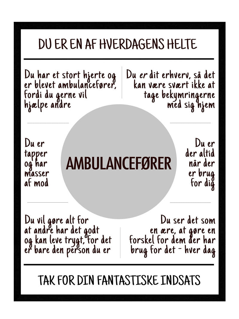 Ambulancefører plakat