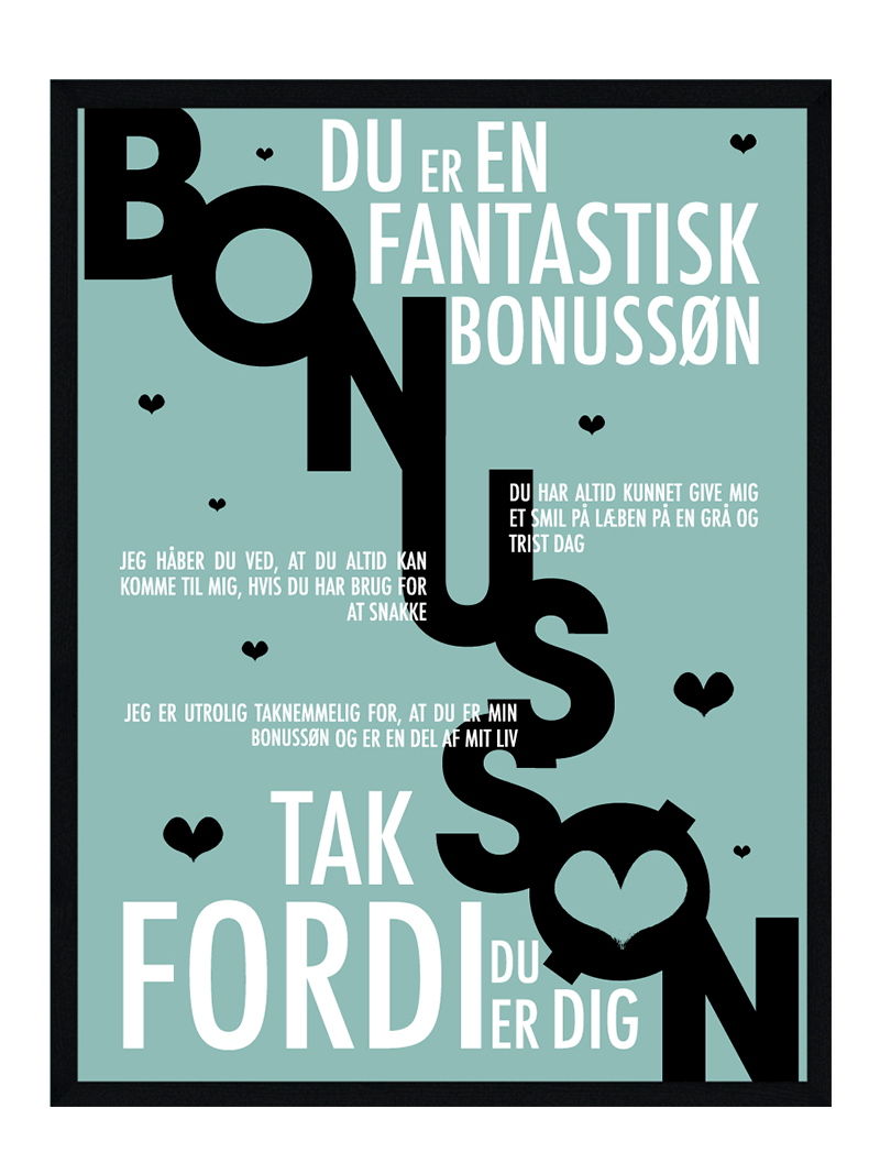Bonussøn plakat - Personlig plakat