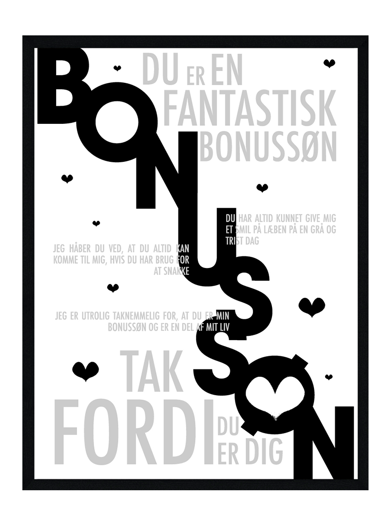 Bonussøn plakat - Personlig plakat