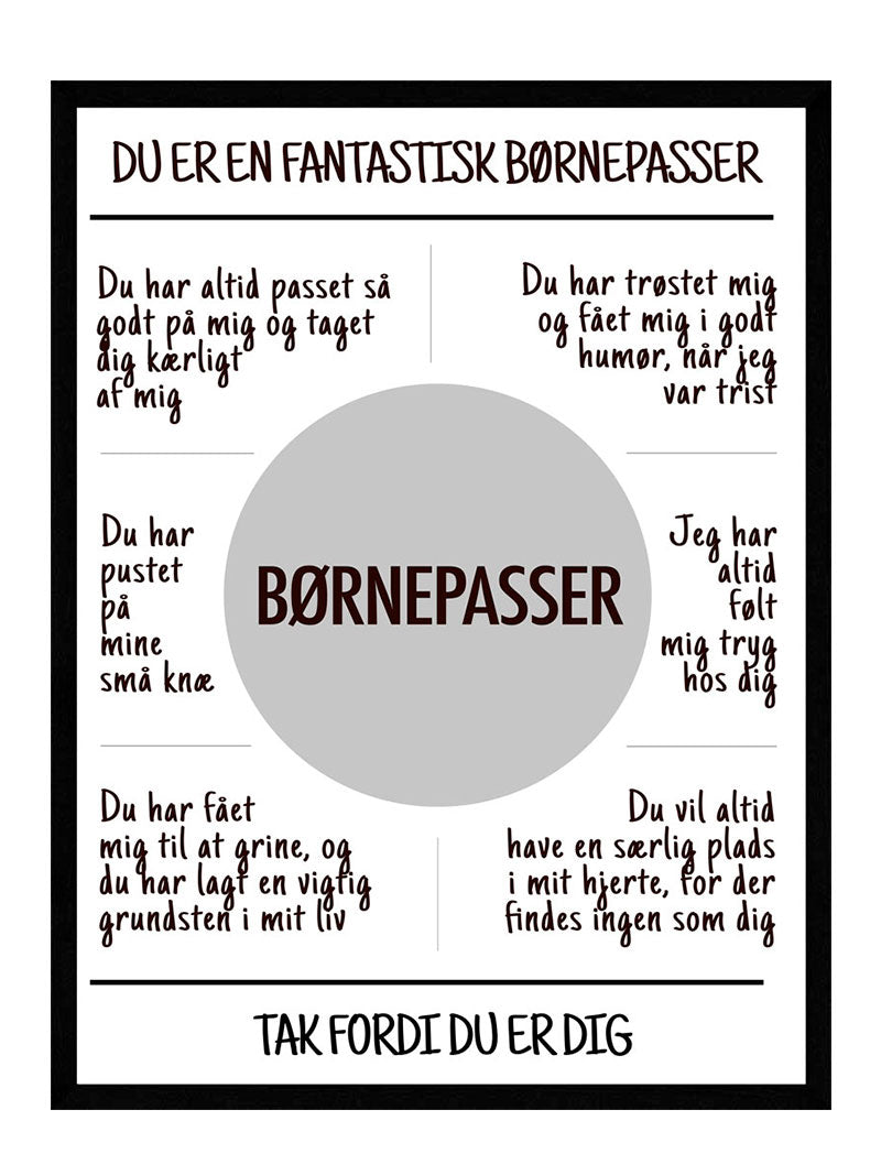 Børnepasser plakat