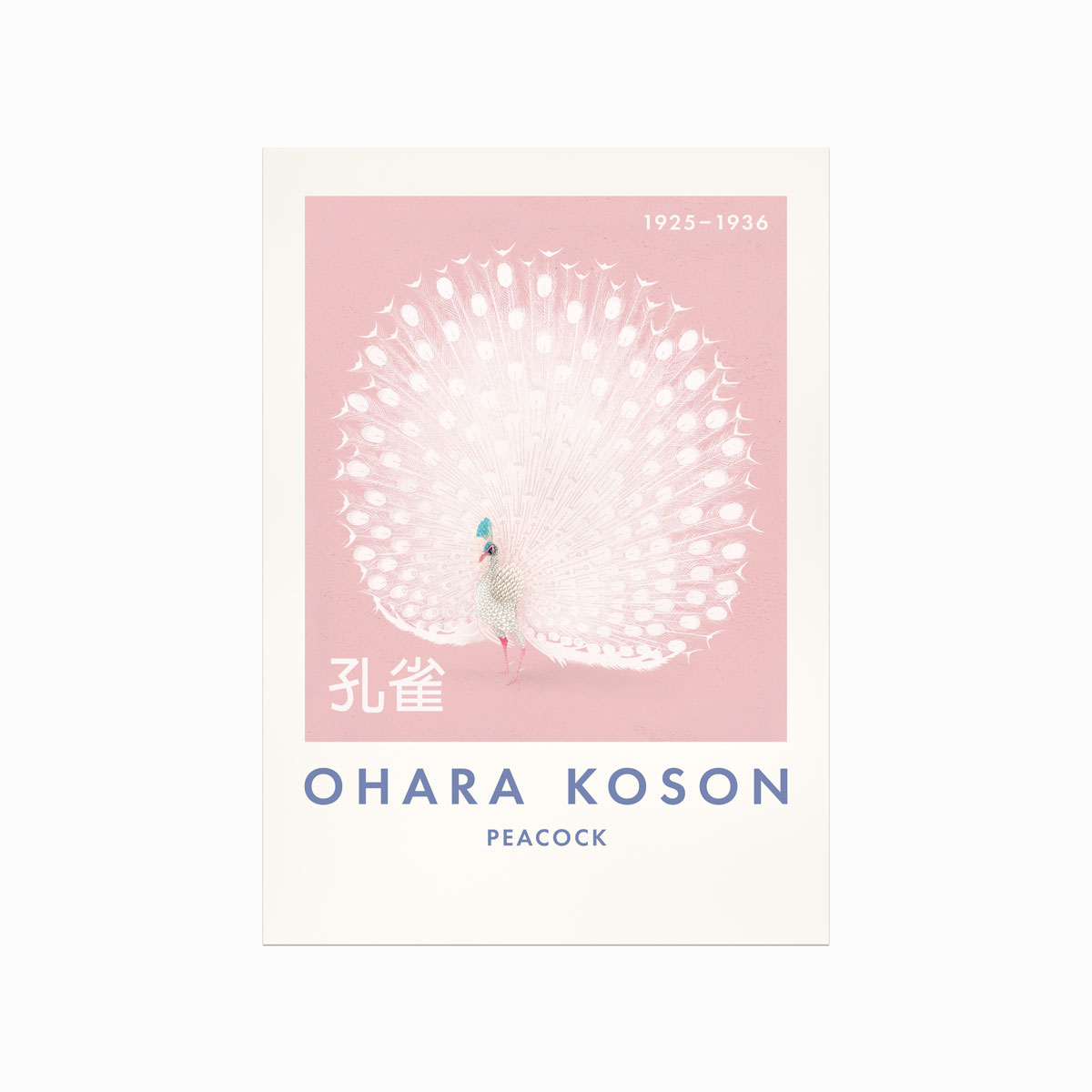 Ohara Koson plakat Påfugl (pink)