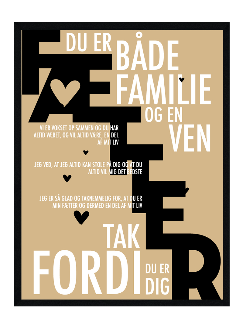 Fætter plakat - Personlig plakat