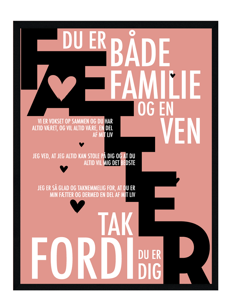Fætter plakat - Personlig plakat